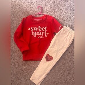 Girls Valentines Day Sweat Set
